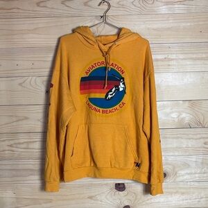 Aviator Nation pullover hooded sweatshirt size Large